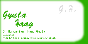 gyula haag business card